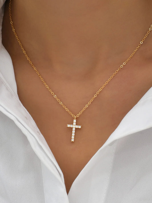 collier croix diamant