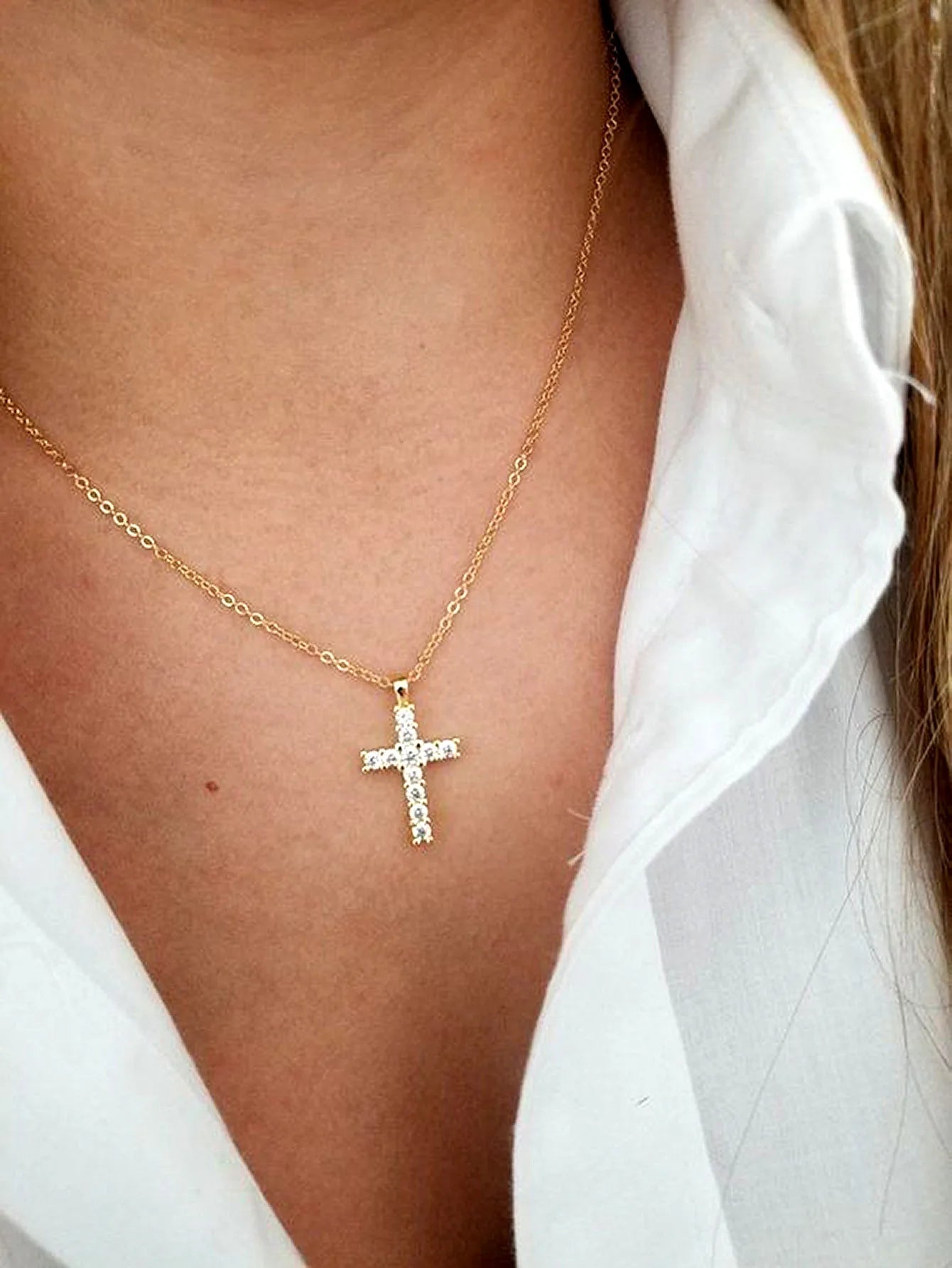 collier croix diamant